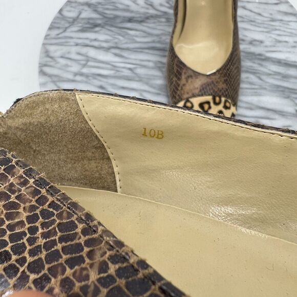 Spiegel Pumps Womens 10B Leopard Print Textured Leather Stiletto Cap Toe Heel - Picture 7 of 11